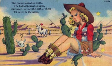 cowgirl postcard