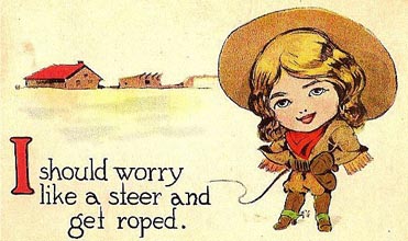 cowgirl postcard