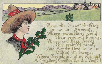 cowgirl postcard