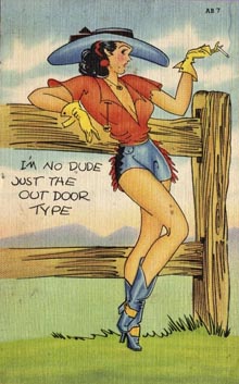 cowgirl postcard