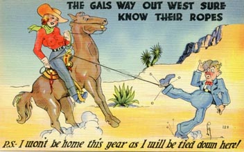 cowgirl postcard