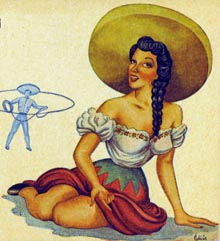 cowgirl postcard