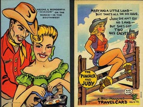 cowgirl postcard