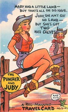 cowgirl postcard