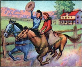 cowgirl postcard