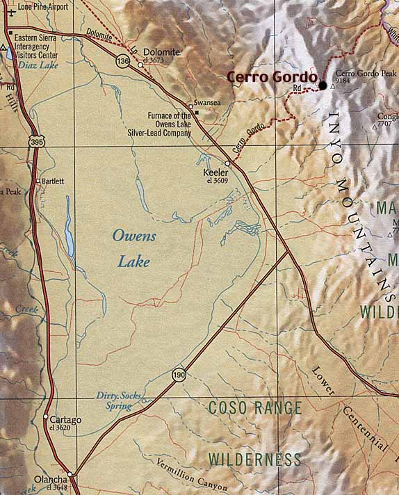 owens lake map