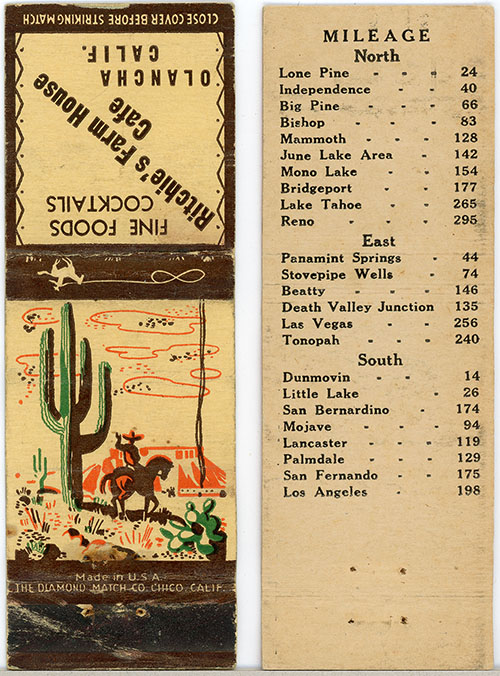 matchbook cover