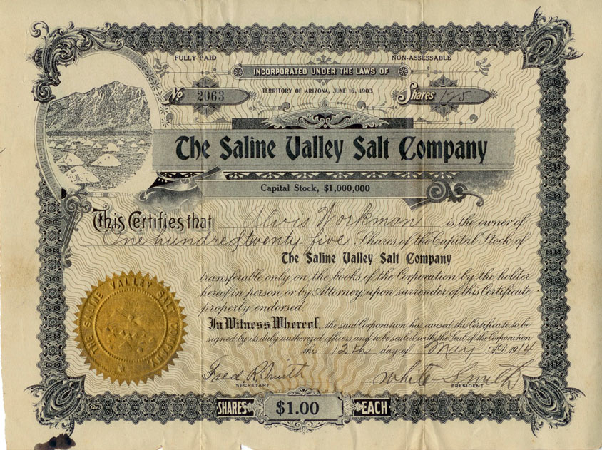 stock certificate