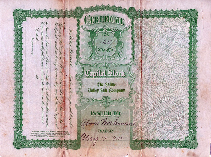 stock certificate