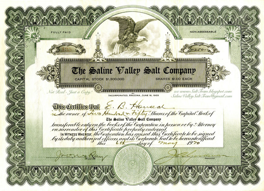 stock certificate