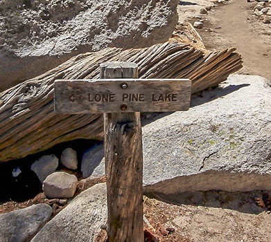 lone pine lake sign