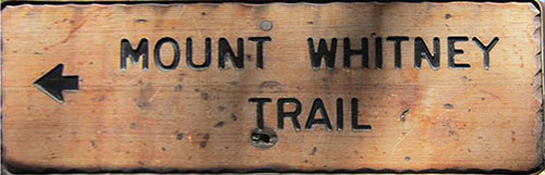 mt whitney trail sign